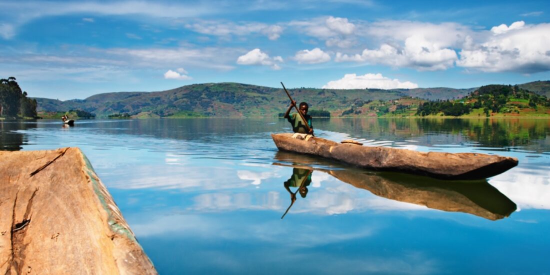 Lake Bunyonyi in South Western Uganda: Lake Bunyonyi is located in the south-western