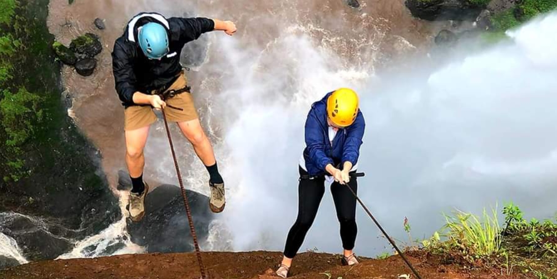 Abseiling and Rock Climbing in sipi falls Mount Elgon National Park